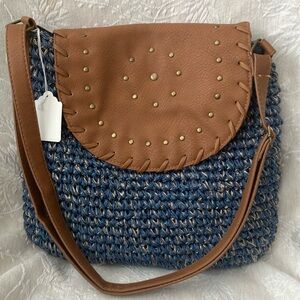 Sun and Sand … Brown and Blue Woven Women's Bag